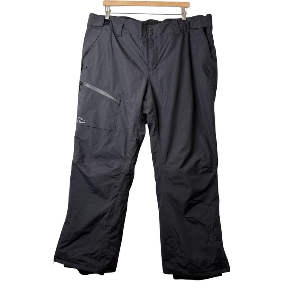 LL Bean Wildcat Waterproof Insulated Snow Pants Mens XL SHORT Black PrimaLoft